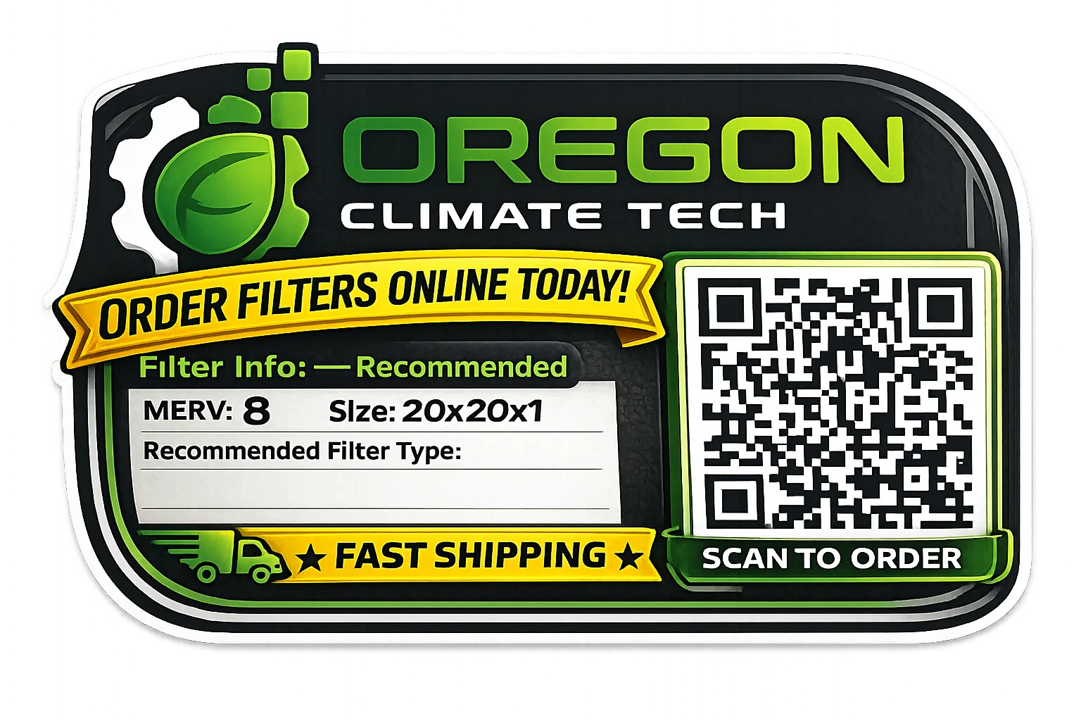 Oregon Climate Tech branded QR code filter sticker